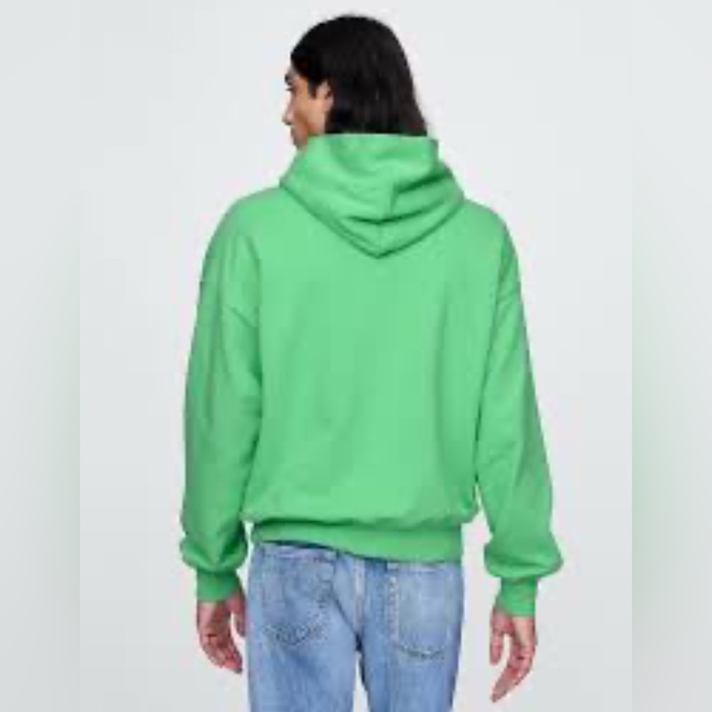 NWT GAP Men's Bright Green heavyweight style Hoodie size large